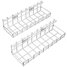 Kabelhållarbord för beställning på arbetsplatsen av vit metall - kabelhantering för kablar, laddare, uttagslister - för ett säkert grepp (2 × storlek L, organisatör & kabelkanal) KD Essentials