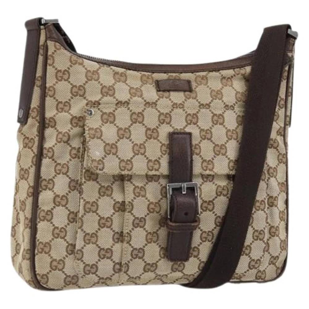 Gucci Vintage Pre-owned Canvas Cross Body Taske - Vintage - Dame - Beige - ONE SIZE -