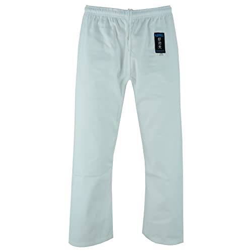 Playwell Karate vit Premium Silver märke White Gi träningsbyxor - 295 ml