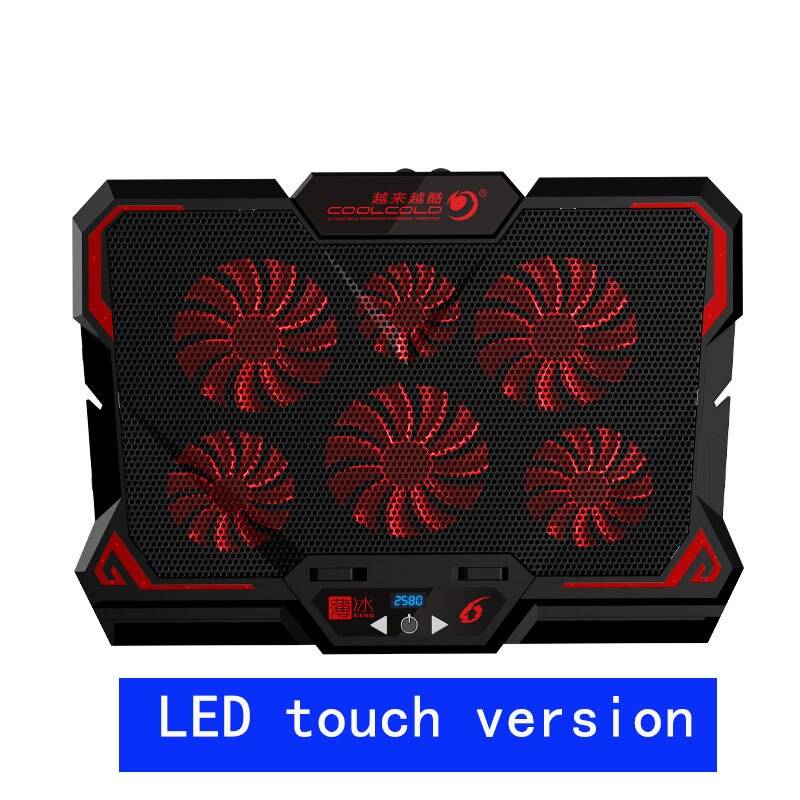 ! gaming laptop kylare sex fläktar led skärm två usb port mute laptop kylplatta notebook ställ för 12-17 tum för laptop - Led touch