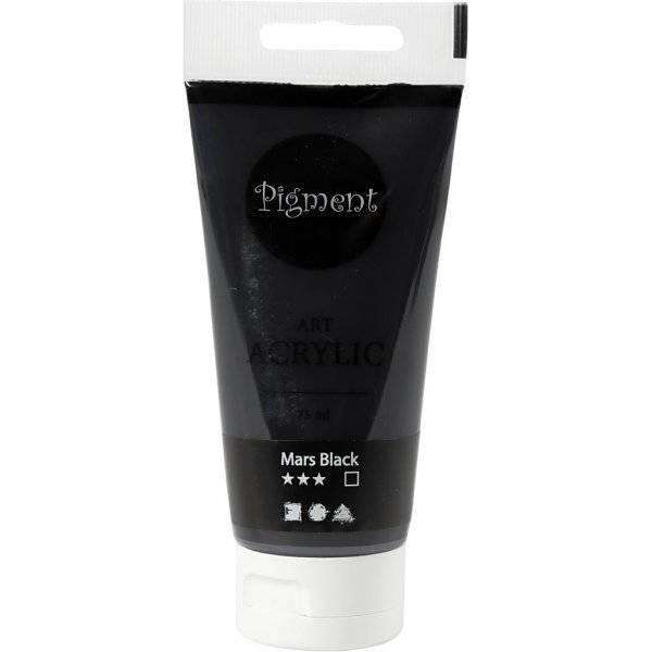 Pigment Art Acrylic - mars black - halvblank - täckande - 75 ml