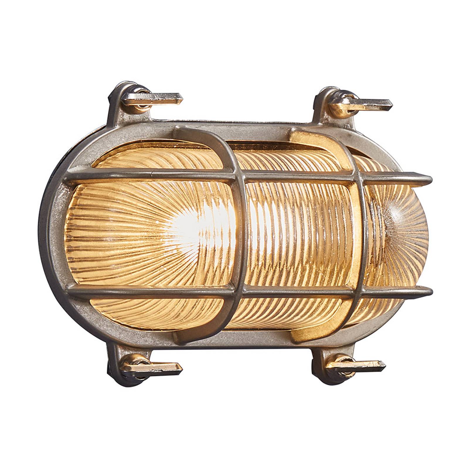 Nordlux Vägglampa utomhus Helford, Aluminium / grå / zink, Mässing, Medelhavsinspirerad, Utomhusvägglampa
