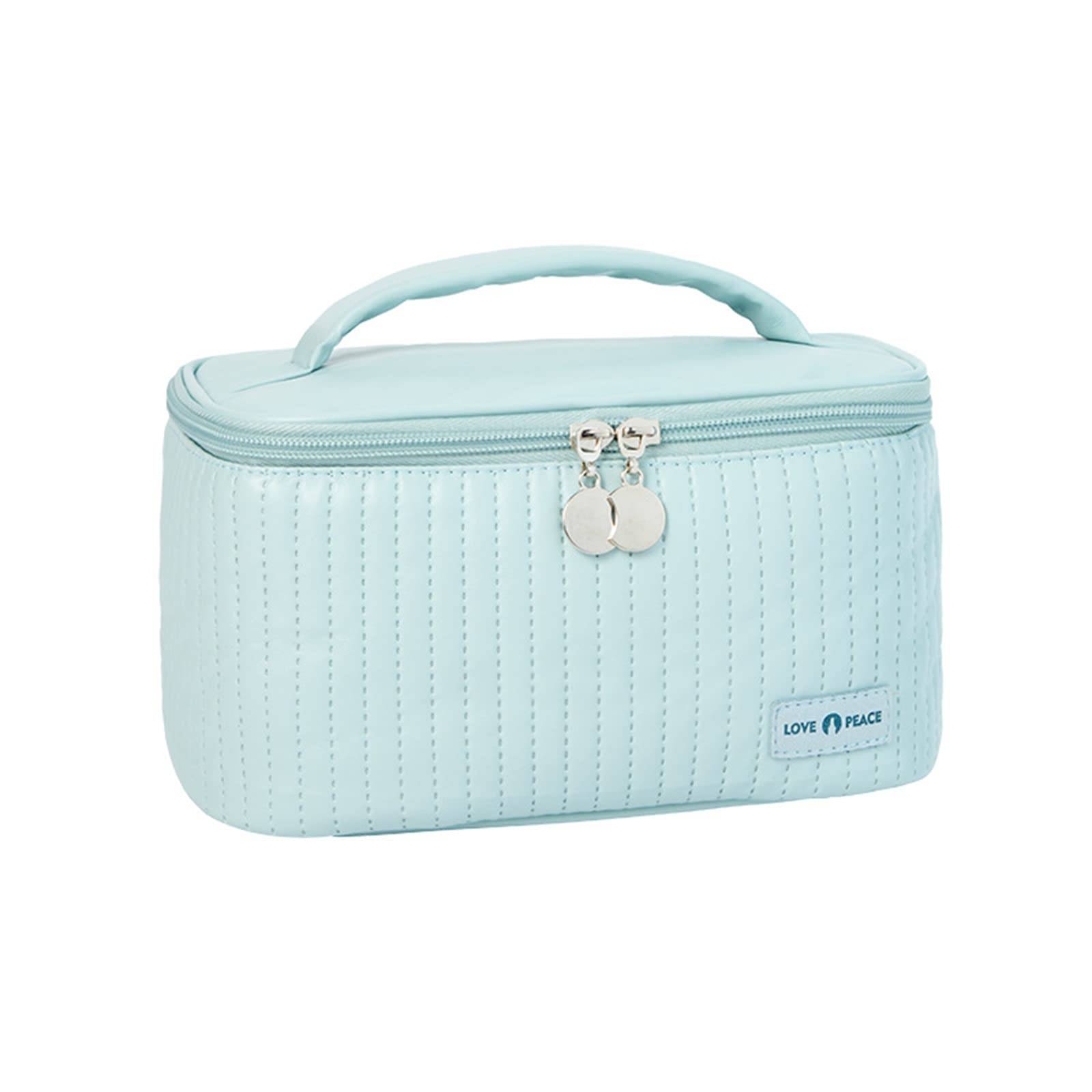 ALLMIRA Makeup Large Waterproof Vanity Pouch Pouch, Capacity, Portable, Cute, Lightweight, (Bilberry Blue)