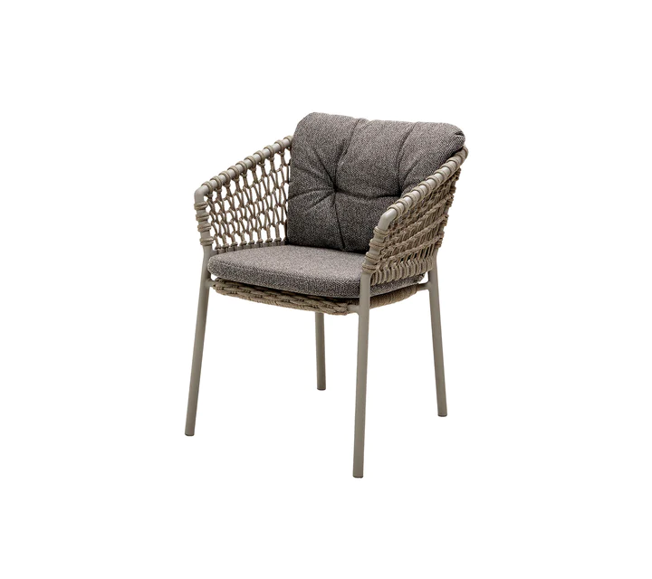 Ocean stol | Udendørs Dark grey, Cane-line Wove Cane-line Soft Rope, Taupe.