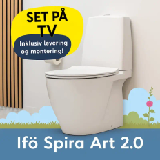 Inkl. montering, Ifø Spira Art 2.0, gulvstående toilet, turboflush, skjult s-lås