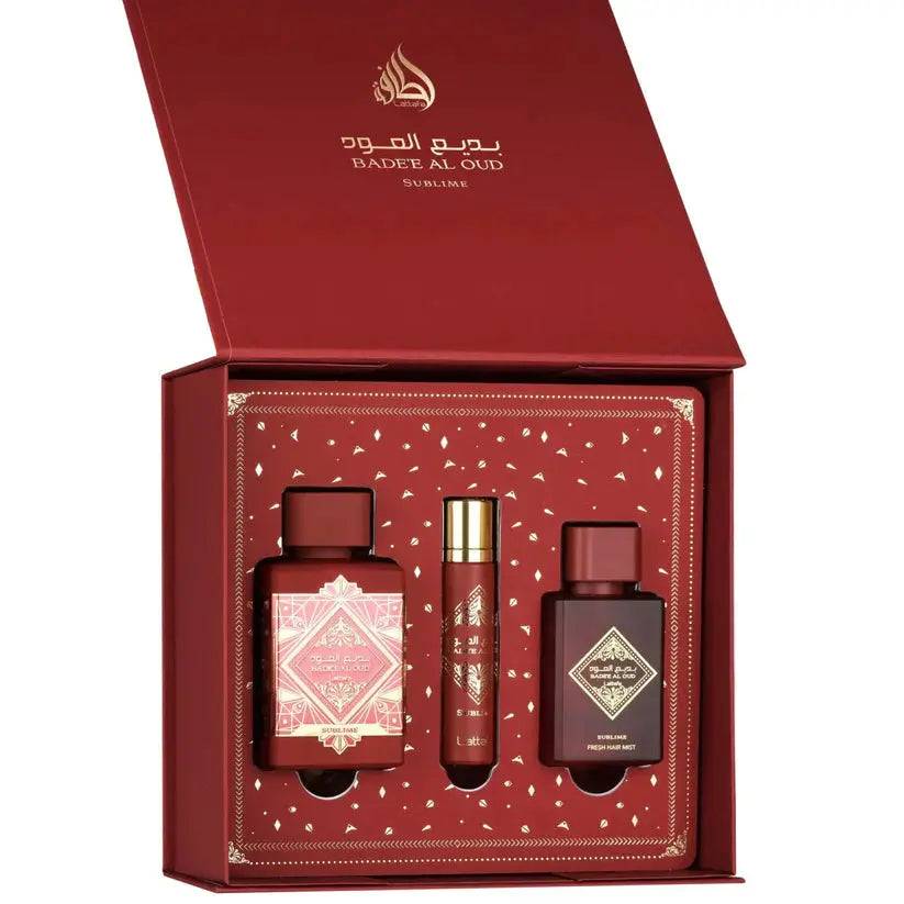 Badee Al Oud Sublime Gift Set 100ml + 12ml + Hairmist Lattafa