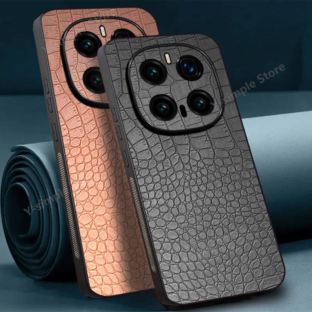 PU Leather Case For Honor Magic 7 Pro Classical Crocodile Pattern Silicone Pc Back Phone Cover For Honor Magic7 Pro Case