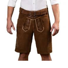 Tyroler lederhosen bukser brixental kort brun