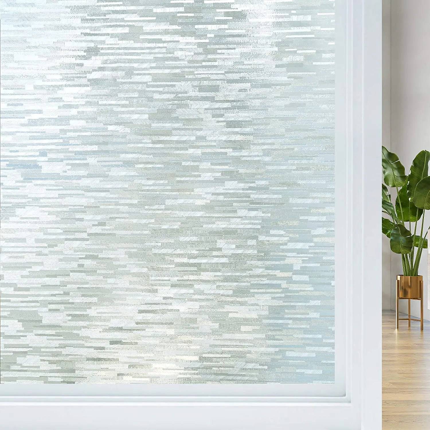 Frostad fönsterfilm linjär design – insynsskydd, från 279 kr - 45x100 cm