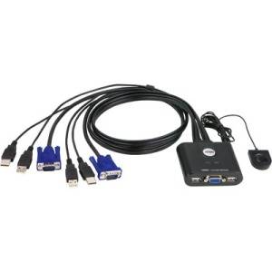 KVM-switch - 1 konsol styr 2 datorer - USB och VGA - 0,9m