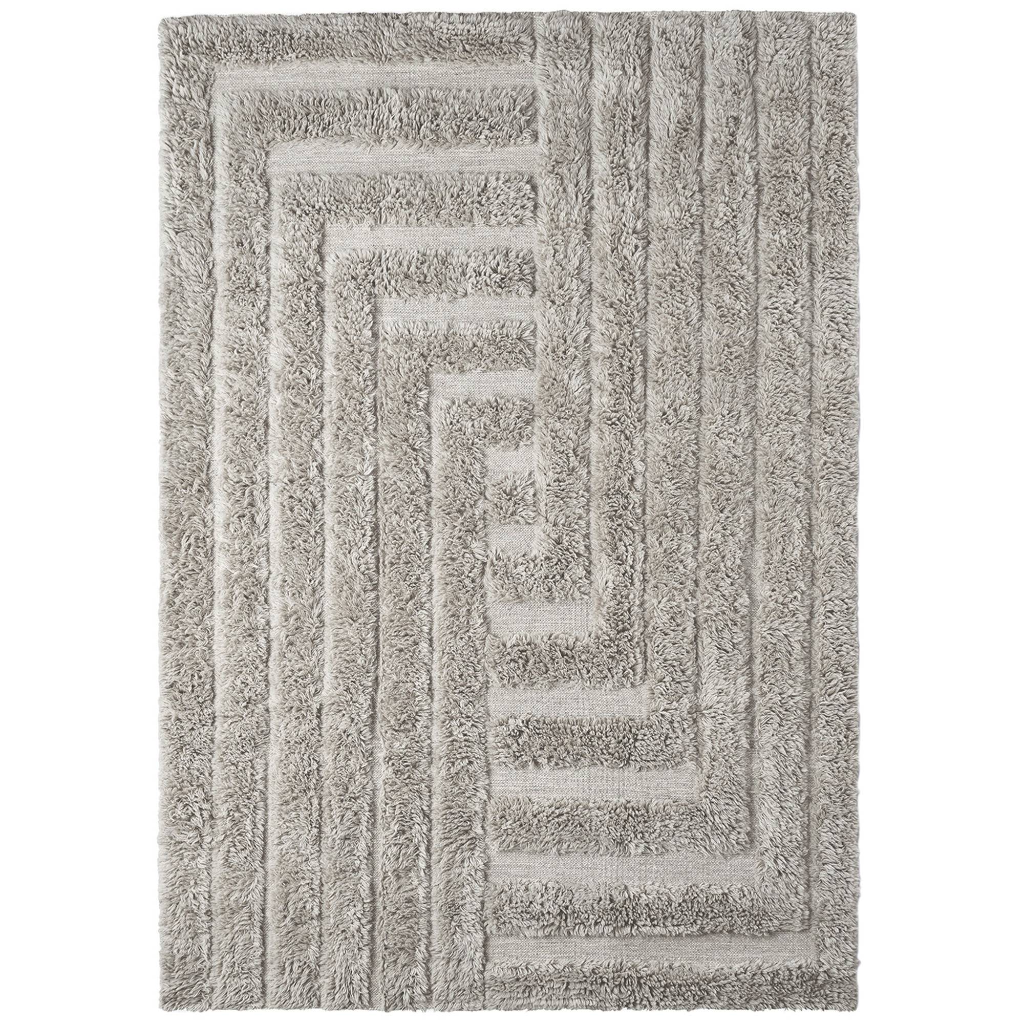 Dusty Deco - DD Shaggy Labyrinth Rug Grey 250x350 - Mønstrede tæpper - Edin & Lina Kjellvertz - Grå