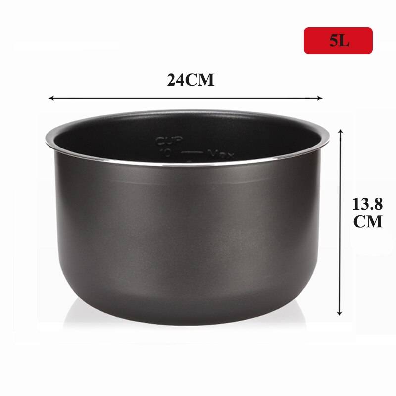 Elektrisk tryckkokare 1.6/3l/4l/5l/6l non-stick pot ris pot inre gall svart svart kristall inre tillbehör spis delar