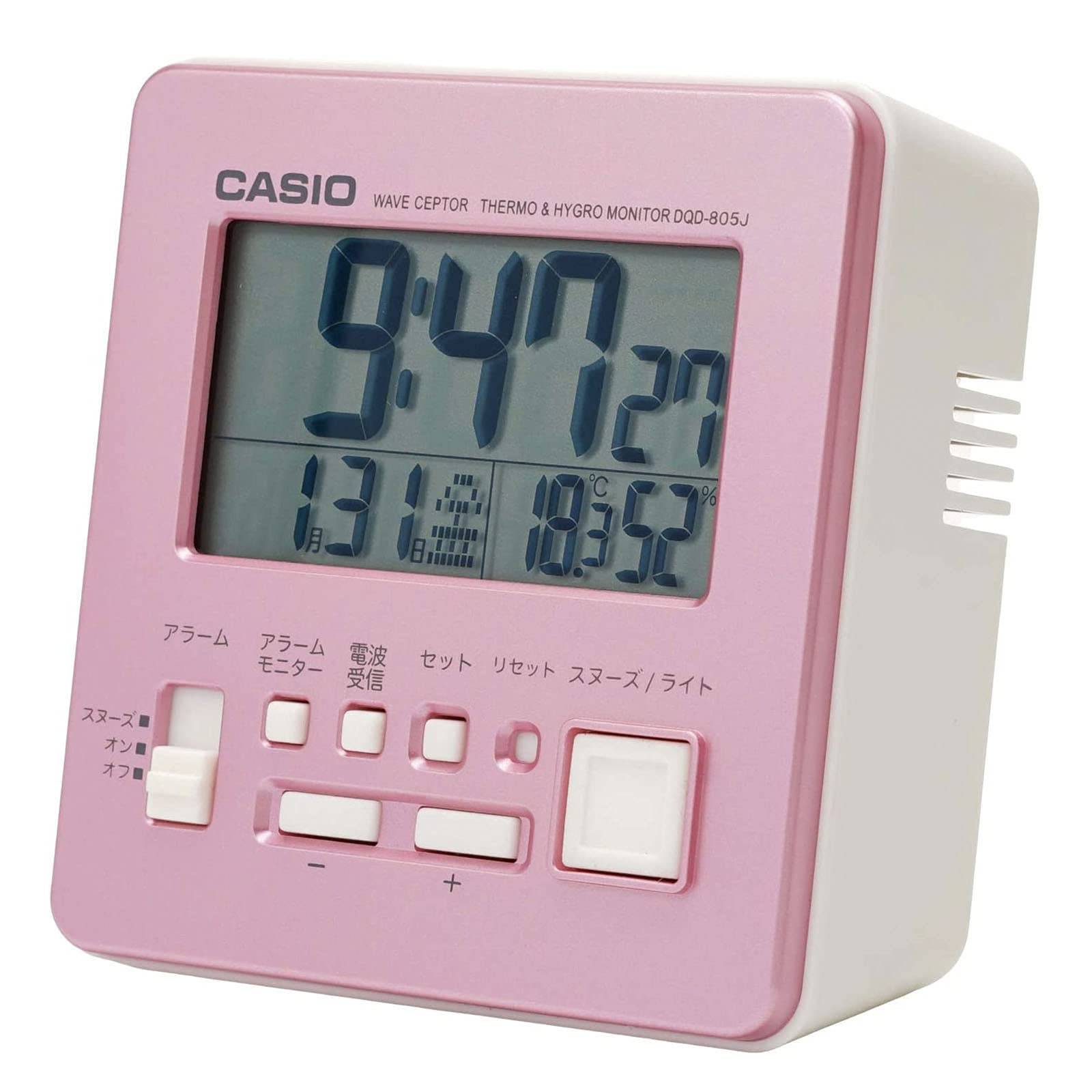 CASIO Alarm Clock Radio Pink Digital Small Snooze with Light DQD-805J-4JF rosa