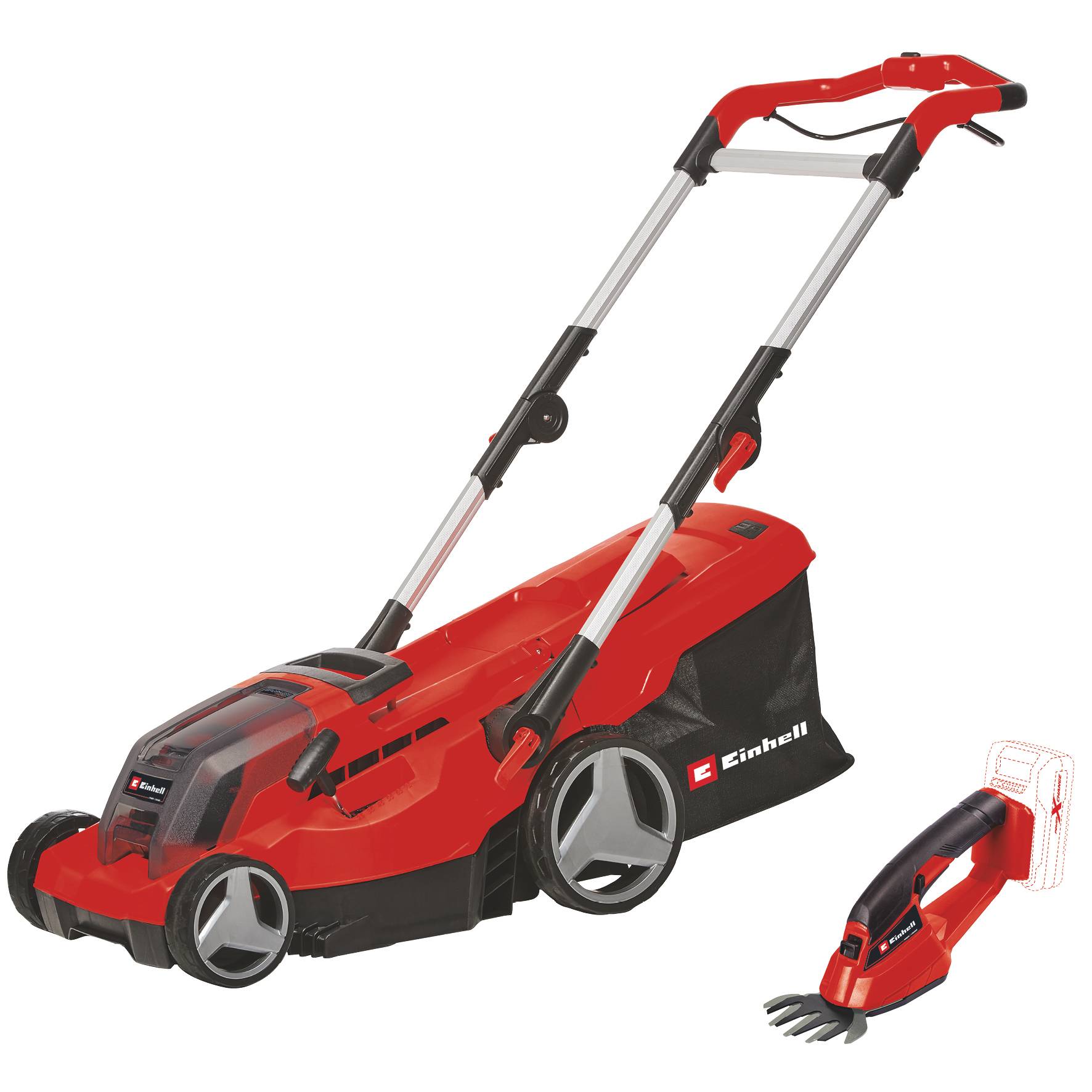 Einhell Einhell Kit, GE-CM 36/37 Li Set akku plæneklipper og græstrimmer med batteri 2x18V/3,0Ah.