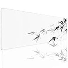 Musmatta spelmusmatta bambu, vattentät musmatta skrivbordsmatta dyna stor musmatta halkfri gummibas, tangentbordsmatta med sydda kanter, tvättbara spelmattor för skrivbord PC bärbar dator 120 x 60 x