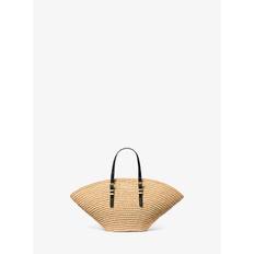 MK Isa Small Hand-Crocheted Straw Tote Bag - Natural - Michael Kors - ONE SIZE
