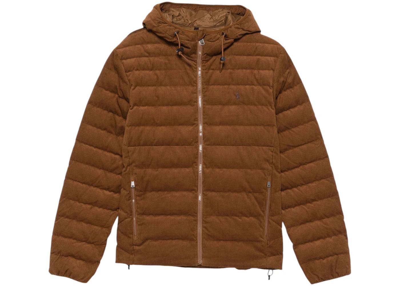 Polo Ralph Lauren Corduroy Puffer Jacket Brown - L
