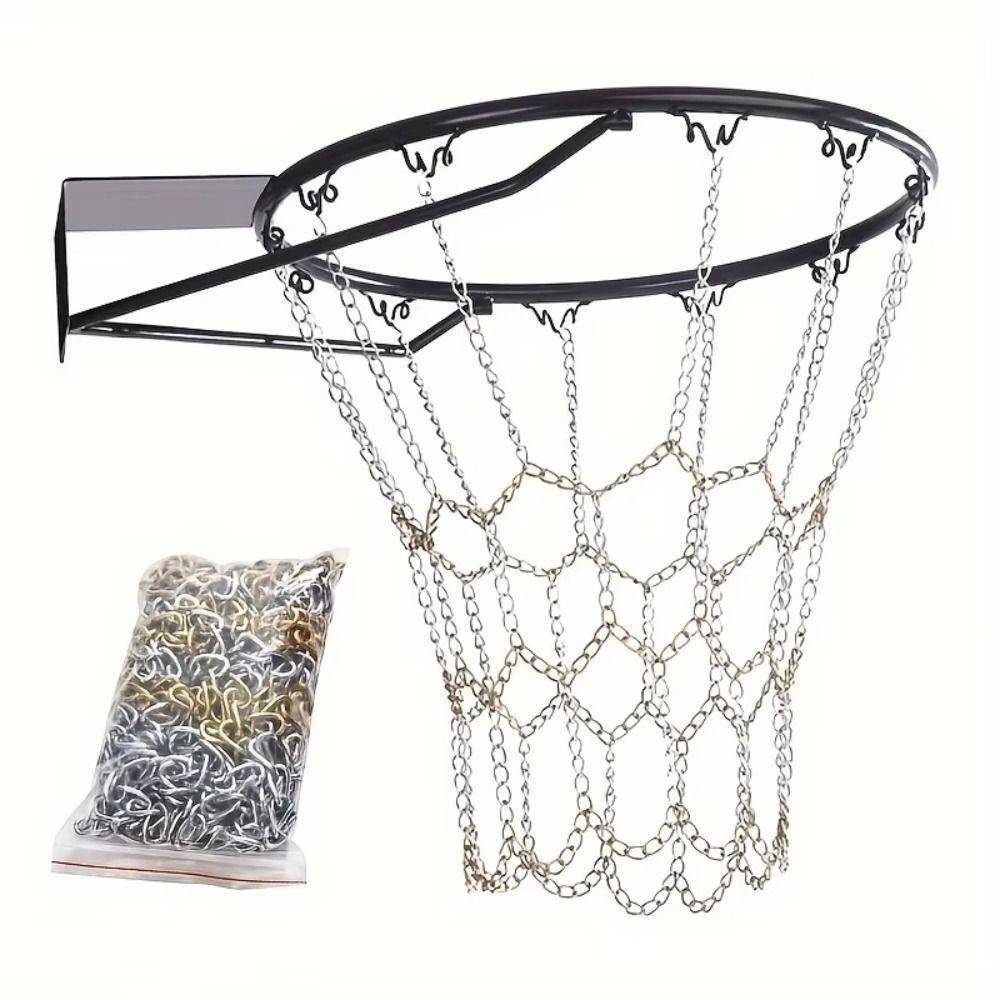 Rostfri Basketkorg Hållbar Korgram Ny Kedjenät Utomhus silver