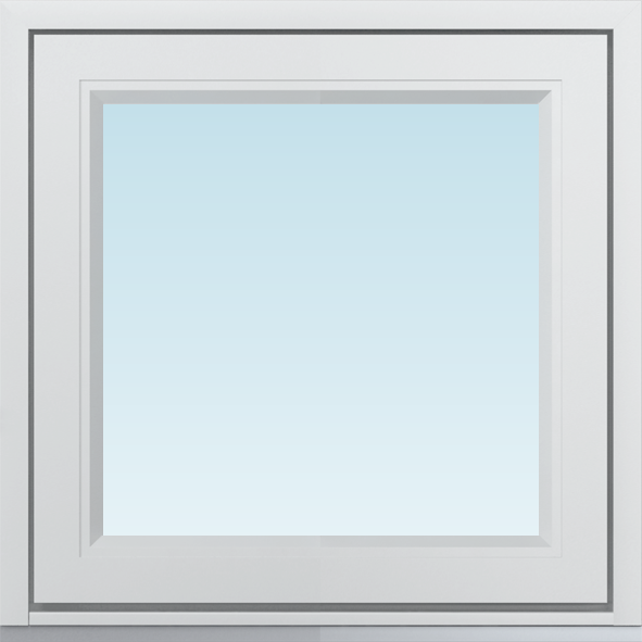 Svenska Fönster SF sidohängt fönster utåtgående 580x580mm höger 1-luft, insida trä utsida aluminium, 3-glas  (6x6)