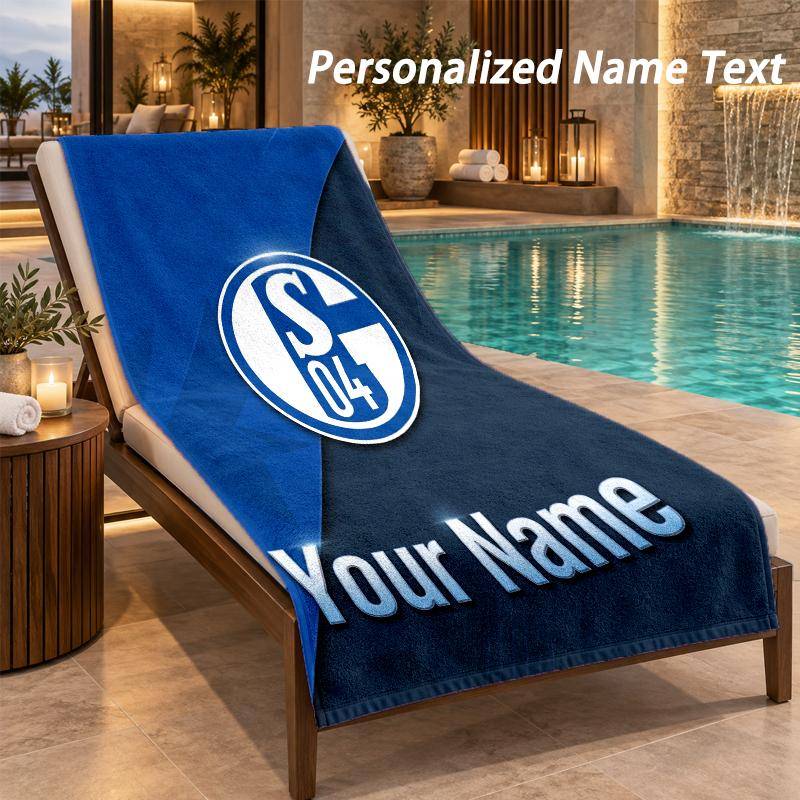 Egen text Schalke 04 FC Tryck Strandhandduk Stor Handduk För Hem Badrum Strand