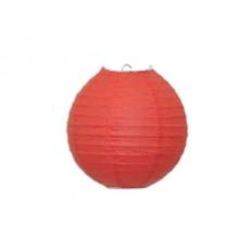 Lampskärm av rött rispapper, 25 cm