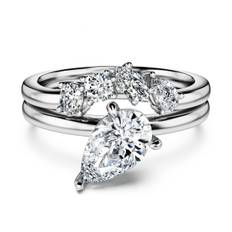 Galaxy Ring, Set (2), Im Labor gezüchtete Diamanten 1,4 ct tw, Verschiedene Formen, 18K Weißgold