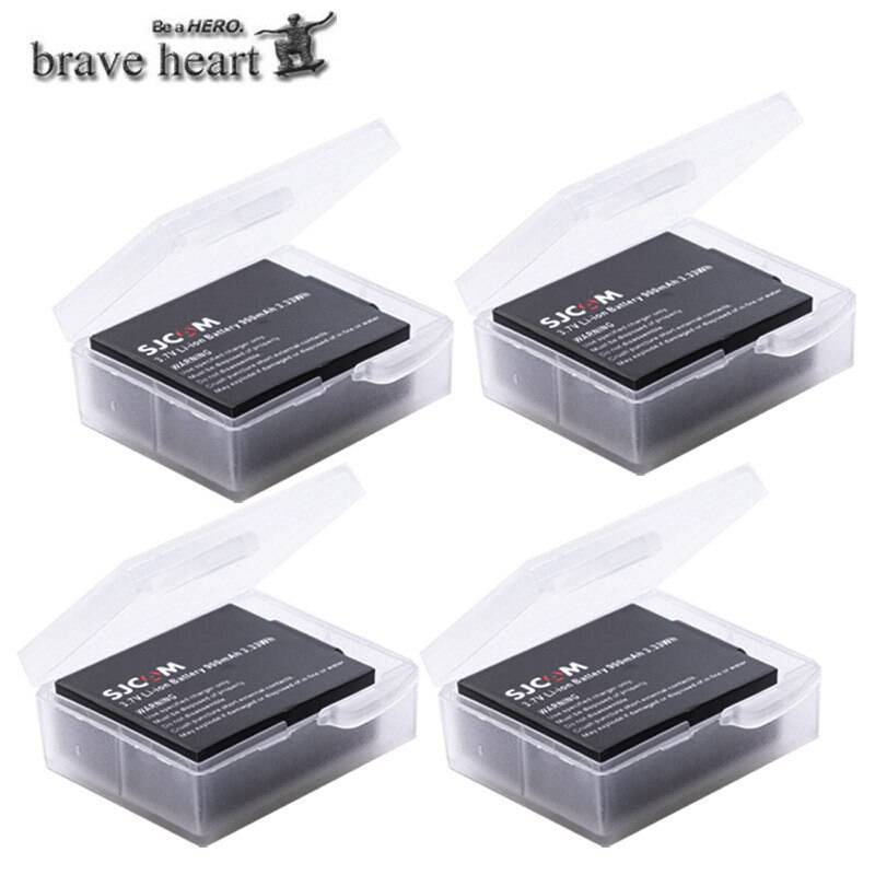 SJCAM Batteri 900mAh med Dubbel USB-laddare - 4 batterier