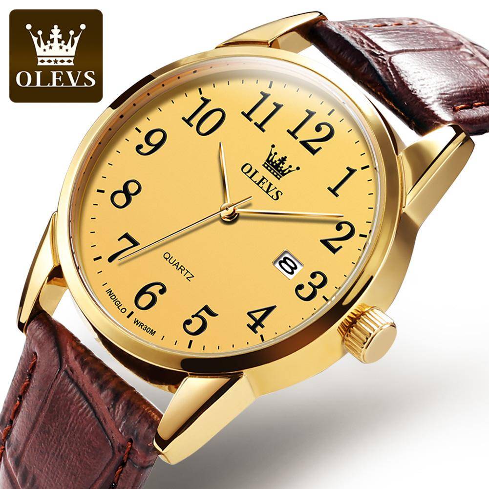 OLEVS Ny klocka Vattentät Quartz Watch Digital Scale Enkel enkel kalender herrklocka
