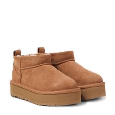 UGG Kids Classic Ultra Mini suede platform boots - brown - EU 31