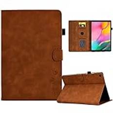 Aswant Fodral kompatibelt med Samsung Galaxy Tab A 10,1 tum 2019 SM-T510/SM-T515, PU-läder Samsung Galaxy Tab A SM-T510 fodral, fodral Per Samsung Galaxy Tab A 10,1 tums surfplatta (brun)