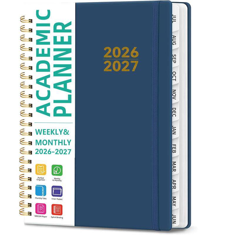 Akademisk Planerare 2026-2027 Veckovis Månadsvis Organiserare, 2027 Planeringsbok Hårdpärm Organiserare med Flikar