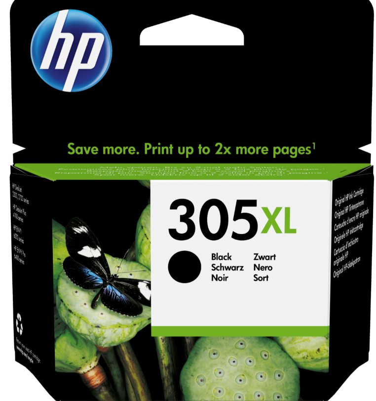 No305XL black blækpatron. HP305XL sort blækpatron