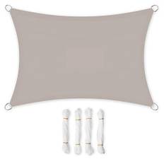 SONGMICS markis 3 x 4 m, vattentät med en vattenpelare på 665 mm, solskydd av rivtålig polyester, UV-skydd 93%, terrass, trädgård, balkong, rektangulär, 2 m linor, taupe GSH34TP