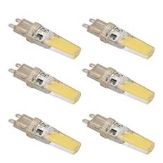 6st 9W G9 LED-lampor Dimbar 500LM COB-lampa för Hemtak Landskap Ljuskronalampor(Cool White 6500k)