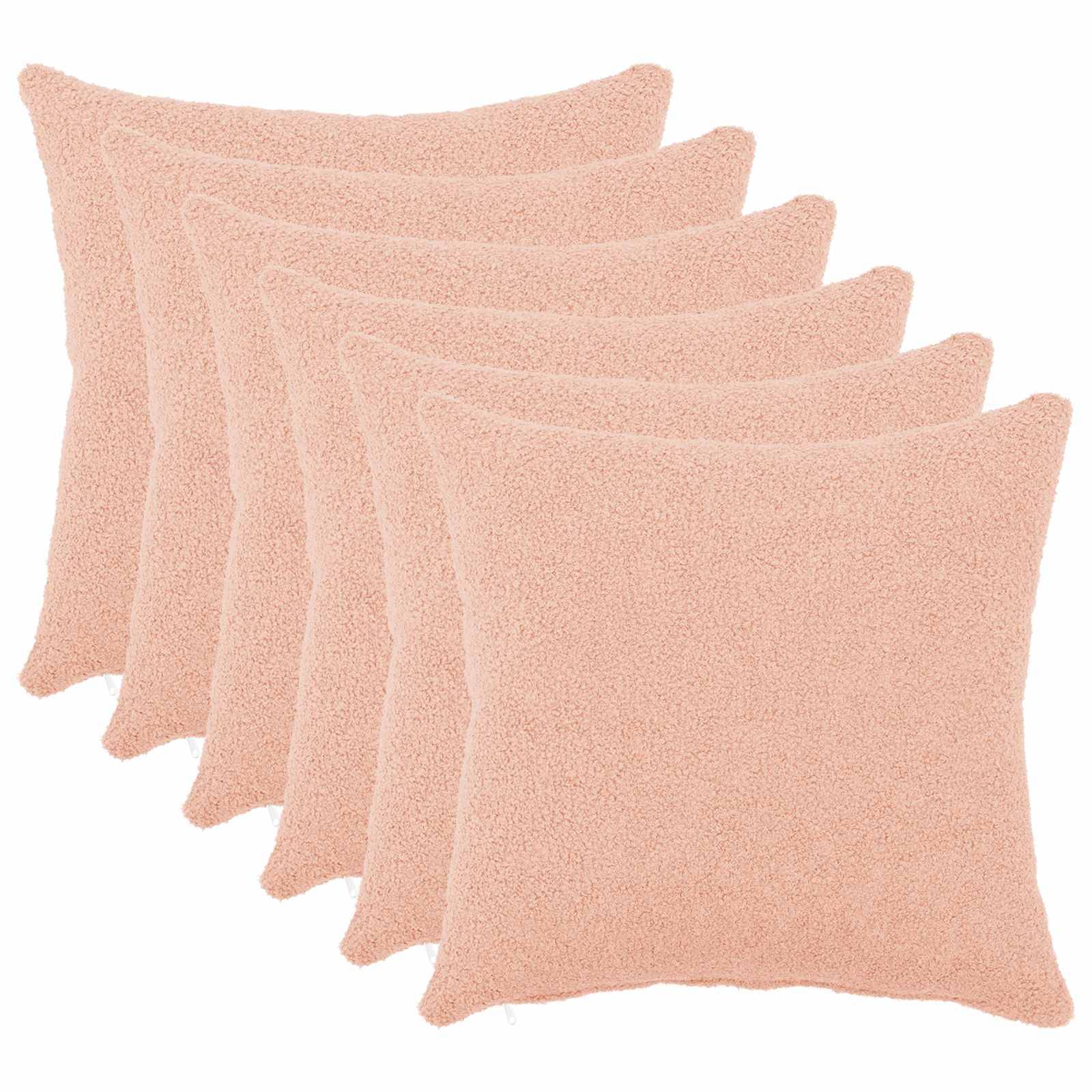 vidaXL Kuddöverdrag 6 st HEERLEN Rosa 40 x 40 cm Bouclé