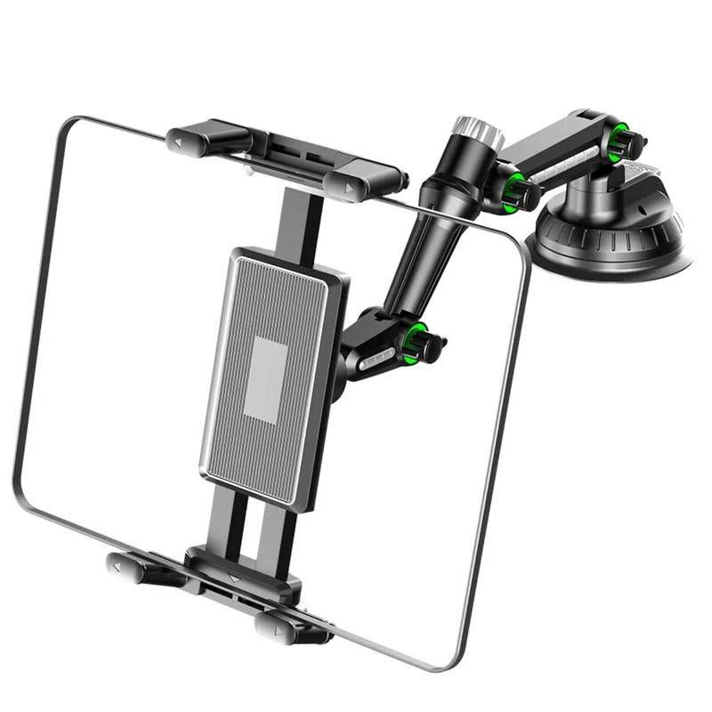 Bil Tablethållare Lång Arm Sugkoppsfäste för iPad Pro Air 4-13'' Xiaomi Tablet SUV Lastbil Fordon Lyft Uber Vindruta Fönster svart