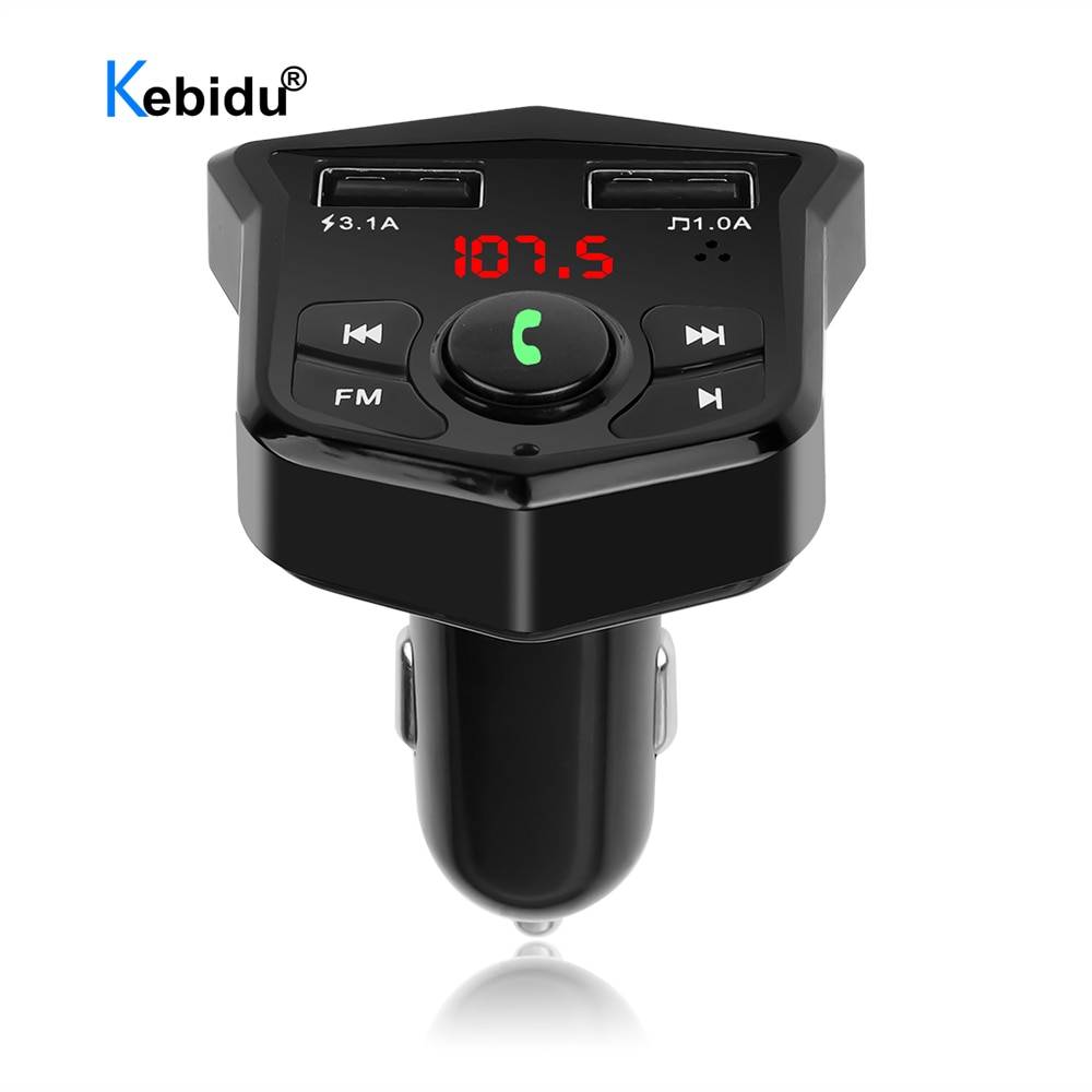Bluetooth adapter bil fm -sändare dubbel usb billaddare 3.1a ljudmusik bil mp3 spelare mottagare för elektroniska tillbehör
