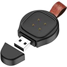 Gladgogo Laddare kompatibel med Fitbit Sense/Fitbit Versa 3, exklusiv USB-laddningsstation för Fitbit Versa 3/Fitbit Sense Smartwatch, svart