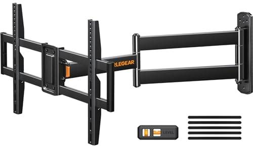 Perlegear tv-väggfäste för 32–75 tum LCD/LED/OLED, svängbar ledarm 180° roterbar, hörn TV-fäste MAX VESA 600 x 400 mm upp till 45 kg