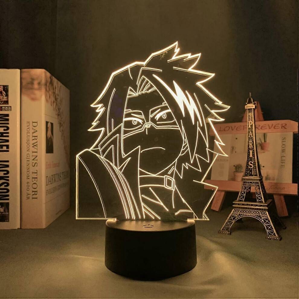Nattljus 3D LED Illusionslampa Denki Kaminari 3D-lampa Anime My Hero Academia Lampa för barnrum