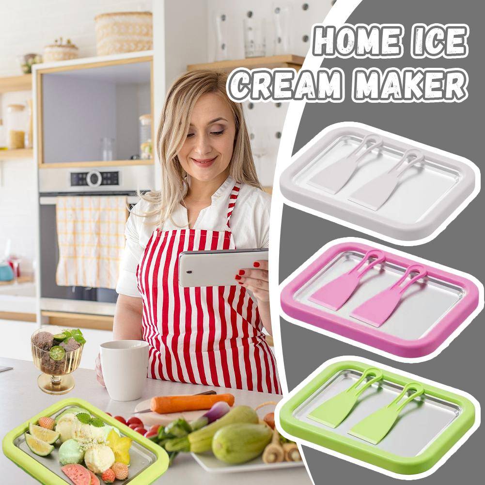 Ice Cream Roll Maker Machine 2 Scrapers Multifunctional Cold Sweet Fried Food Plate Quick Freezing for Rolled Ice Cream Yogurt