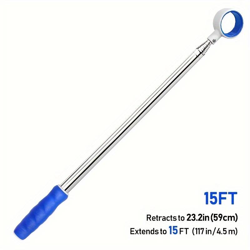 TEMU 6ft/ 9ft/ 12ft/ 15ft Golf Ball Retriever - Stainless Steel Telescopic Golf Ball Picker, Rubber Anti-sliding Hand Grip