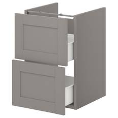 IKEA - ENHET underskab t vask m 2 skuffer, grå/grå stel, 40x42x60 cm