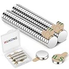 Wukong 8 × 2 mm små neodymmagneter, 50 st kraftfulla magneter, kylmagneter, magnetfolieklistermärken för magneter, neodymmagnet för kontor och magnetisk anslagstavla i glas