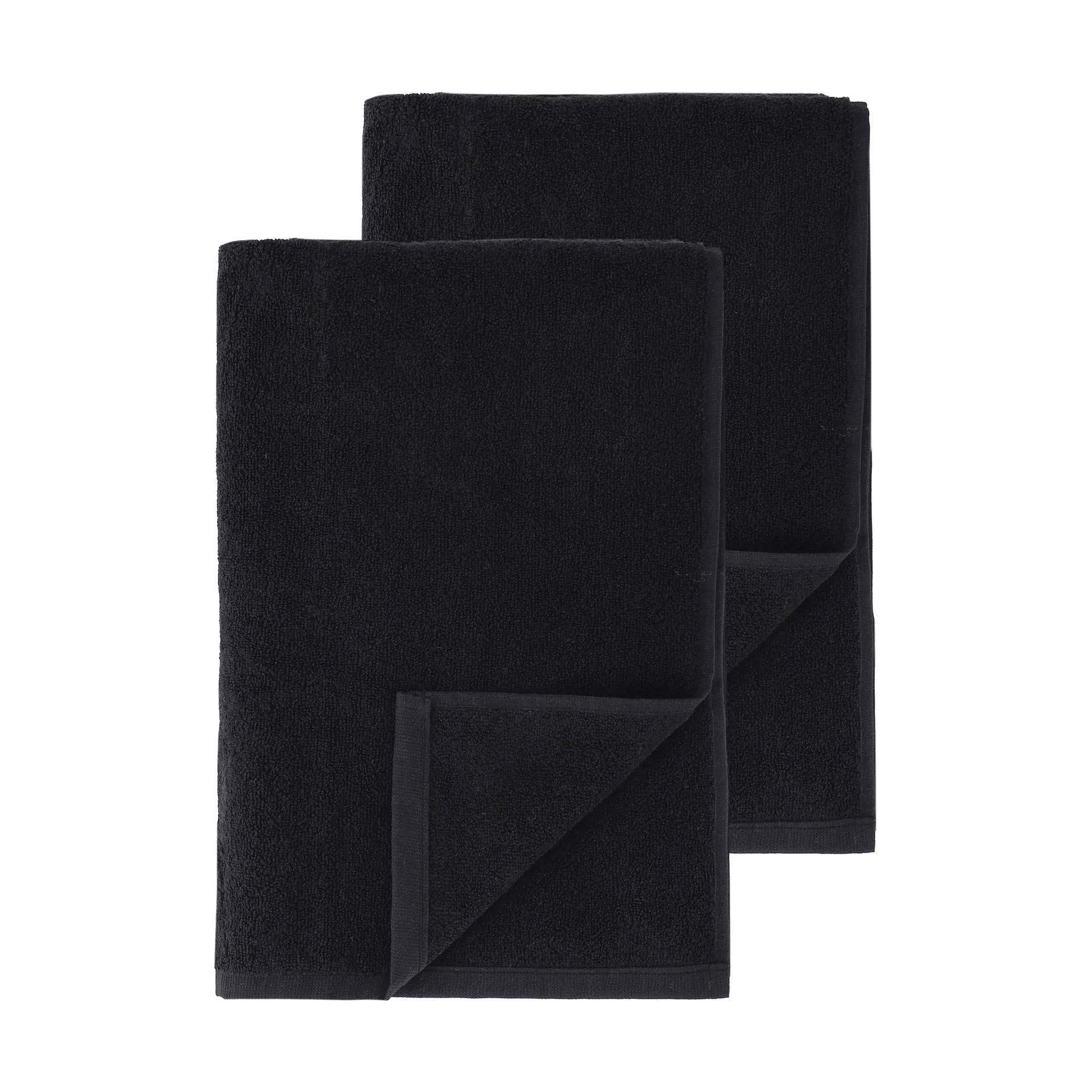 Scandi Living Drift badhanddukar 100x150 cm 2-pack - Svart