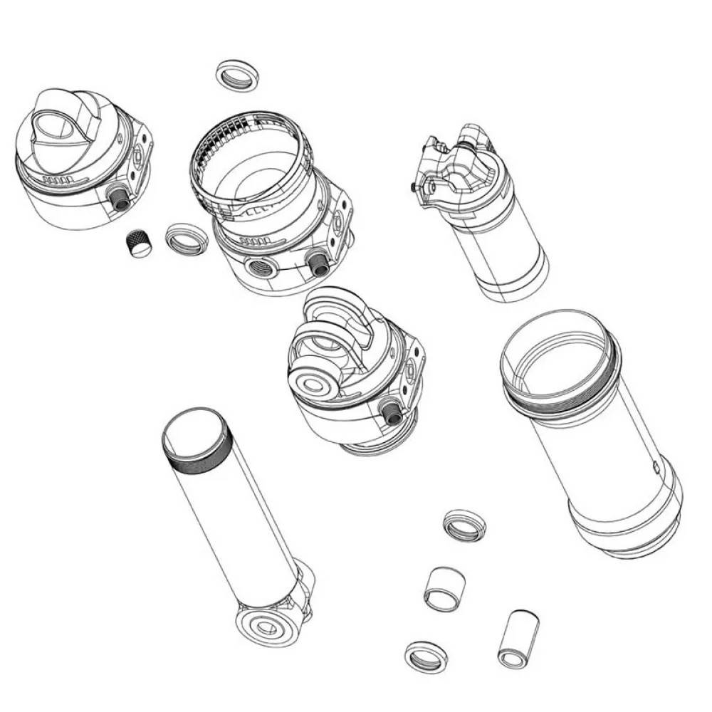Rockshox 45 Mm Super Deluxe C1+ 2023+ Sæt Med Bagstøddæmper