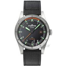Fortis F4220009 Flieger Sort/Læder Ø41 mm