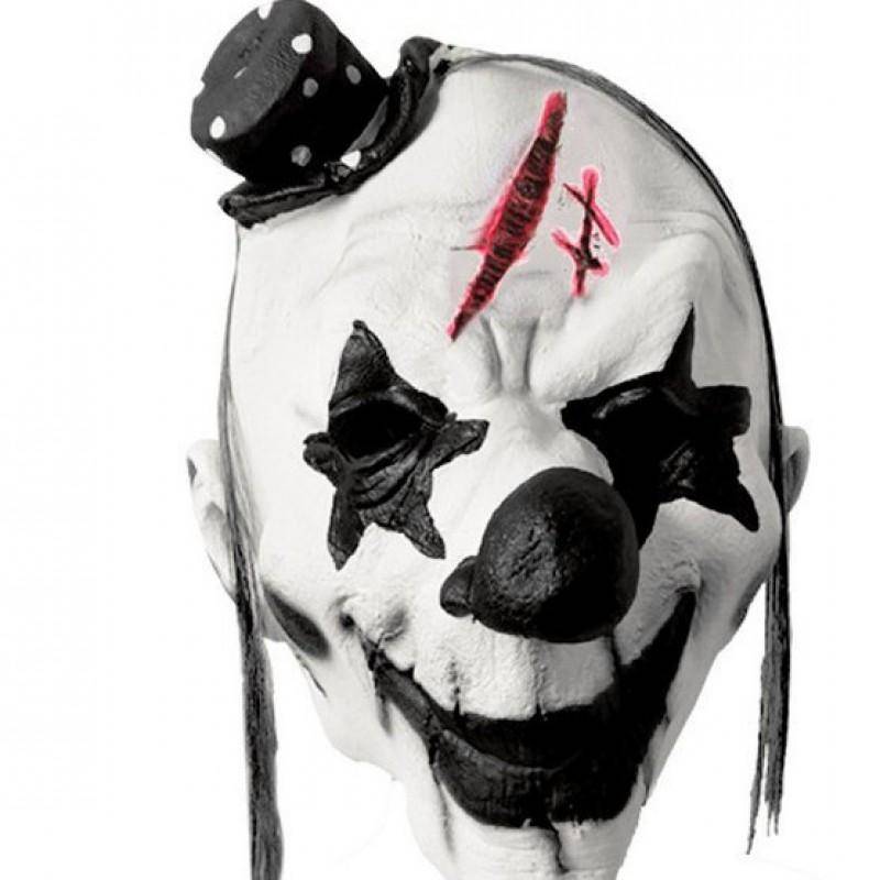 Svartvit clowner-mask Halloween Läskig Kostymfest Rekvisita cm