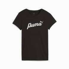 Women's Puma ESS+'s Script T-Shirt, Black, Size 3XL, Clothing - Black - 3XL