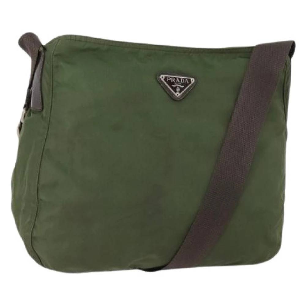 Prada Vintage Pre-owned Vintage Skuldertaske - Vintage - Dame - Grøn - ONE SIZE - Uld